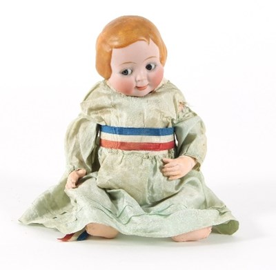 Lot 544 - A 'Googly' bisque head doll, stamped '163.2'...