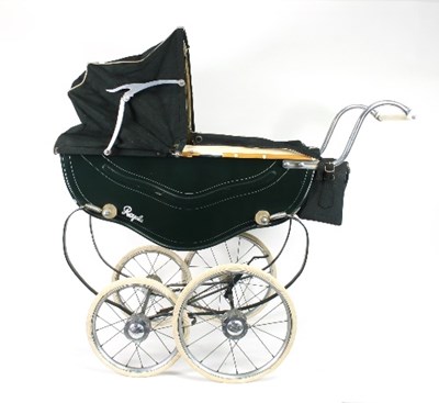 Lot 611 - A Royal pram with canopy and seat, painted...