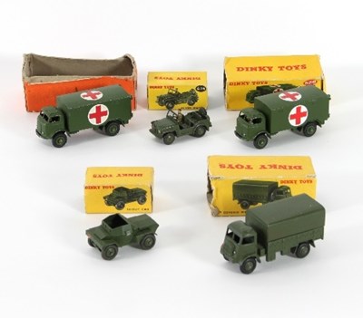 Lot 635 - Dinky Toys, five boxed, No 673, Scout Car, No...