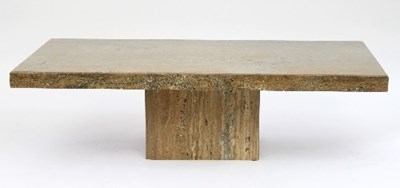 Lot 13 - A 20th Century Travertine walnut stone console...