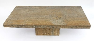 Lot 13 - A 20th Century Travertine walnut stone console...