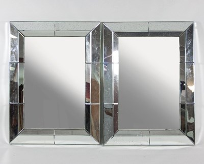 Lot 36 - A pair of modern mirror-framed wall mirrors,...