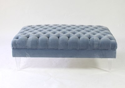 Lot 54 - A Fendi pale blue velvet button upholstered...