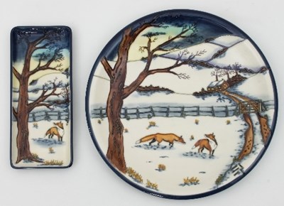 Lot 99 - Moorcroft: a 'Woodside Farm' plate and...