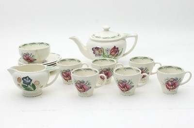 Lot 102 - Susie Cooper: a fritillary pattern tea service,...