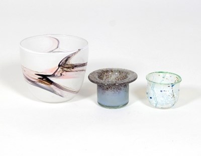 Lot 105 - Three various pieces of studio glass, a white...