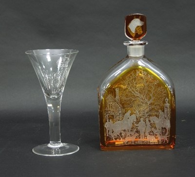 Lot 143 - Orrefors: a glass decanter and stopper, with...