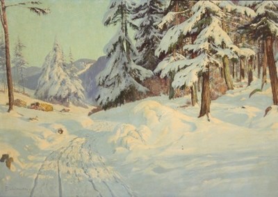 Lot 210 - Paul Weimann (German 1867-1945)/Winter Forest...