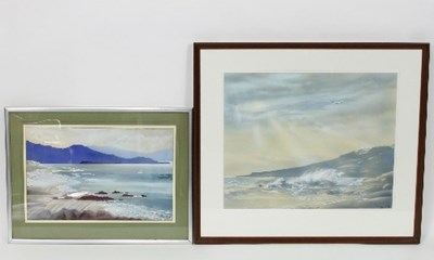 Lot 228 - Ronnie Leckie (Scottish, 20th Century)/Coastal...