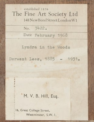Lot 240 - Derwent Lees (British 1885-1931)/Lyndra in the...
