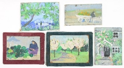 Lot 263 - Barbara Dorf (1933-2016) Five small canvases...