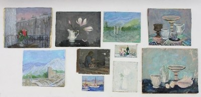 Lot 299 - Barbara Dorf (1933-2016)/Ten oils mounted on...