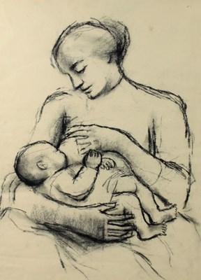 Lot 309 - Barbara Dorf (1933-2016)/Mother and Baby/black...