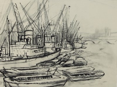 Lot 315 - Barbara Dorf (1933-2016)/River Study/barges...