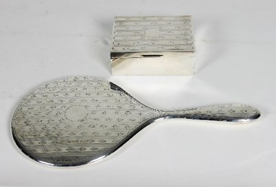 Lot 342 - A silver backed hand mirror and dressing table...