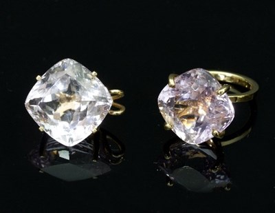 Lot 399 - A kunzite dress ring on an 18ct gold shank...