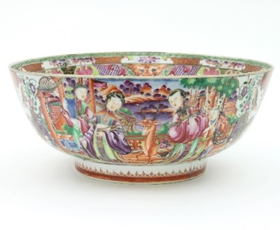 Lot 465 - A late 18th Century famille rose punch bowl,...