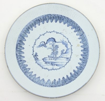 Lot 542 - A Chinese blue and white plate, Qianlong, with...