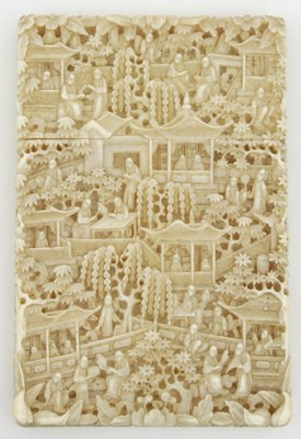 Lot 545 - A 19th Century Cantonese rectangular ivory...