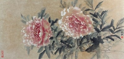 Lot 550 - Fei Chengwu (b. 1914)/Peonies/with seal and...