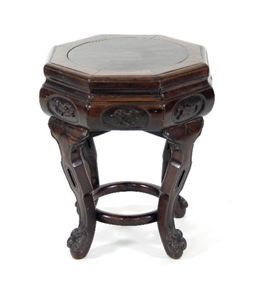 Lot 555 - A 19th Century Chinese hardwood octagonal...