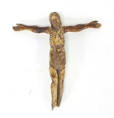 Lot 562 - A Goan ivory figure, the crucified Christ,...