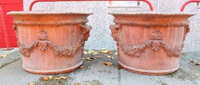 Lot 662 - A pair of very large terracotta garden...