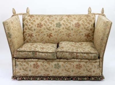 Lot 667 - A Knole two-seater settee, with floral...