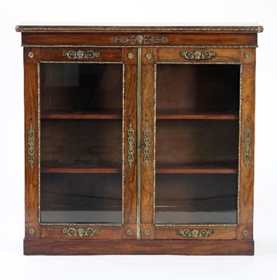 Lot 675 - A 19th Century rosewood dwarf bookcase with...