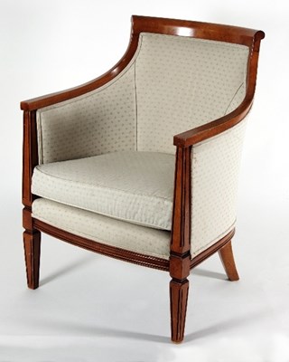 Lot 683 - A mahogany framed armchair with scroll top...