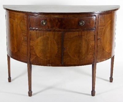 Lot 684 - A 19th Century mahogany bow-fronted sideboard,...