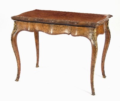 Lot 711 - An early Victorian burr walnut and tulipwood...