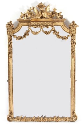 Lot 723 - A mid 19th Century gilt gesso wall mirror,...