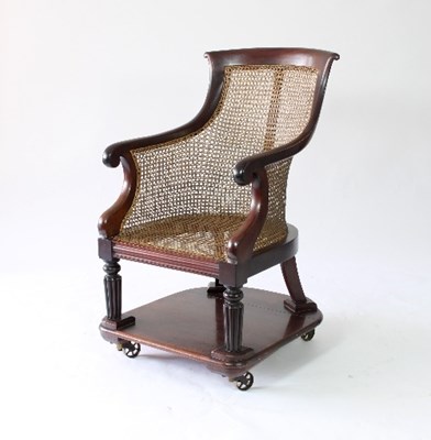 Lot 736 - A Regency mahogany library armchair, with cane...