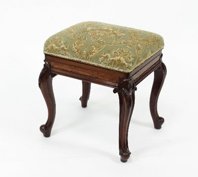 Lot 738 - A Victorian box top piano stool on cabriole...