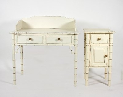 Lot 743 - A faux bamboo painted washstand with splash...