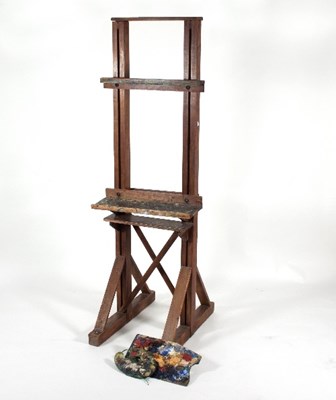 Lot 745 - A pine framed artist's easel, 183cm high and...