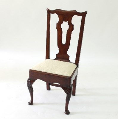 Lot 752 - A late 18th Century walnut chair, with pierced...