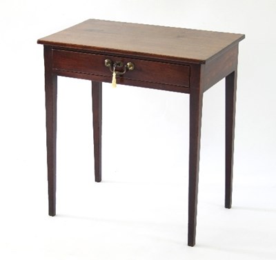 Lot 754 - A George III mahogany side table, fitted a...