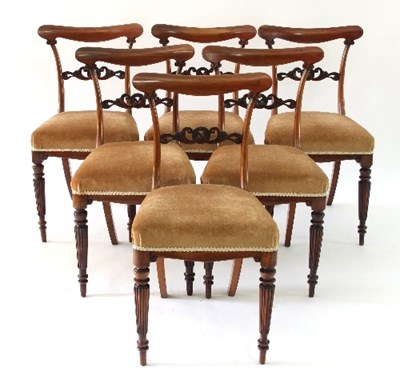 Lot 755 - A set of six Regency rosewood salon chairs,...