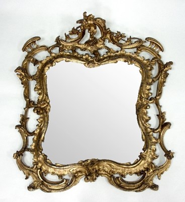 Lot 764 - A late 18th Century wall mirror, the rococo...