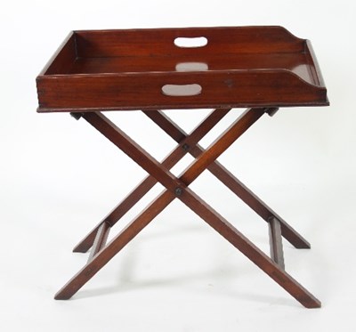 Lot 783 - A 19th Century butler's mahogany tray with...