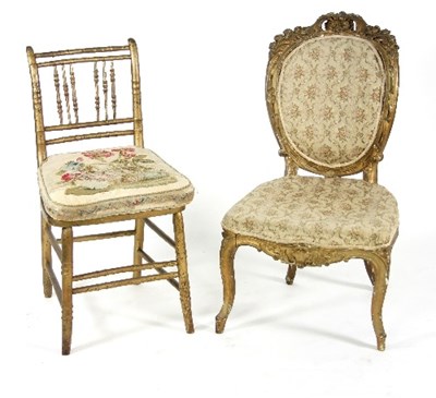 Lot 796 - A 19th Century French salon chair with oval...