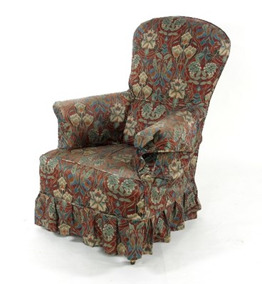 Lot 799 - An upholstered armchair on square taper front...