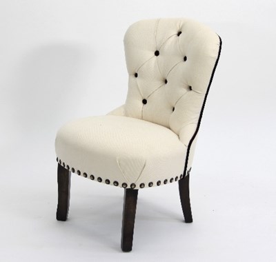 Lot 808 - A cream button upholstered bedroom chair with...