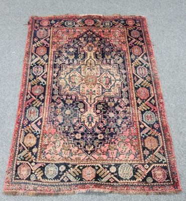 Lot 829 - A Hamadan rug with central pink ground lozenge...