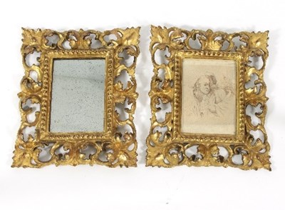 Lot 858 - A pair of gilt Florentine frames, each with...