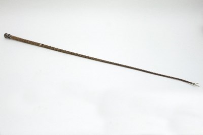 Lot 871 - A gilt and white metal mounted riding crop,...