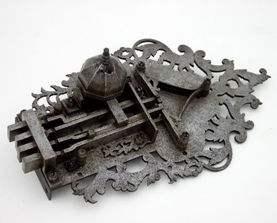 Lot 873 - An 18th Century German steel combination lock,...