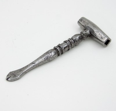 Lot 900 - A steel wheel lock spanner, with double ended...